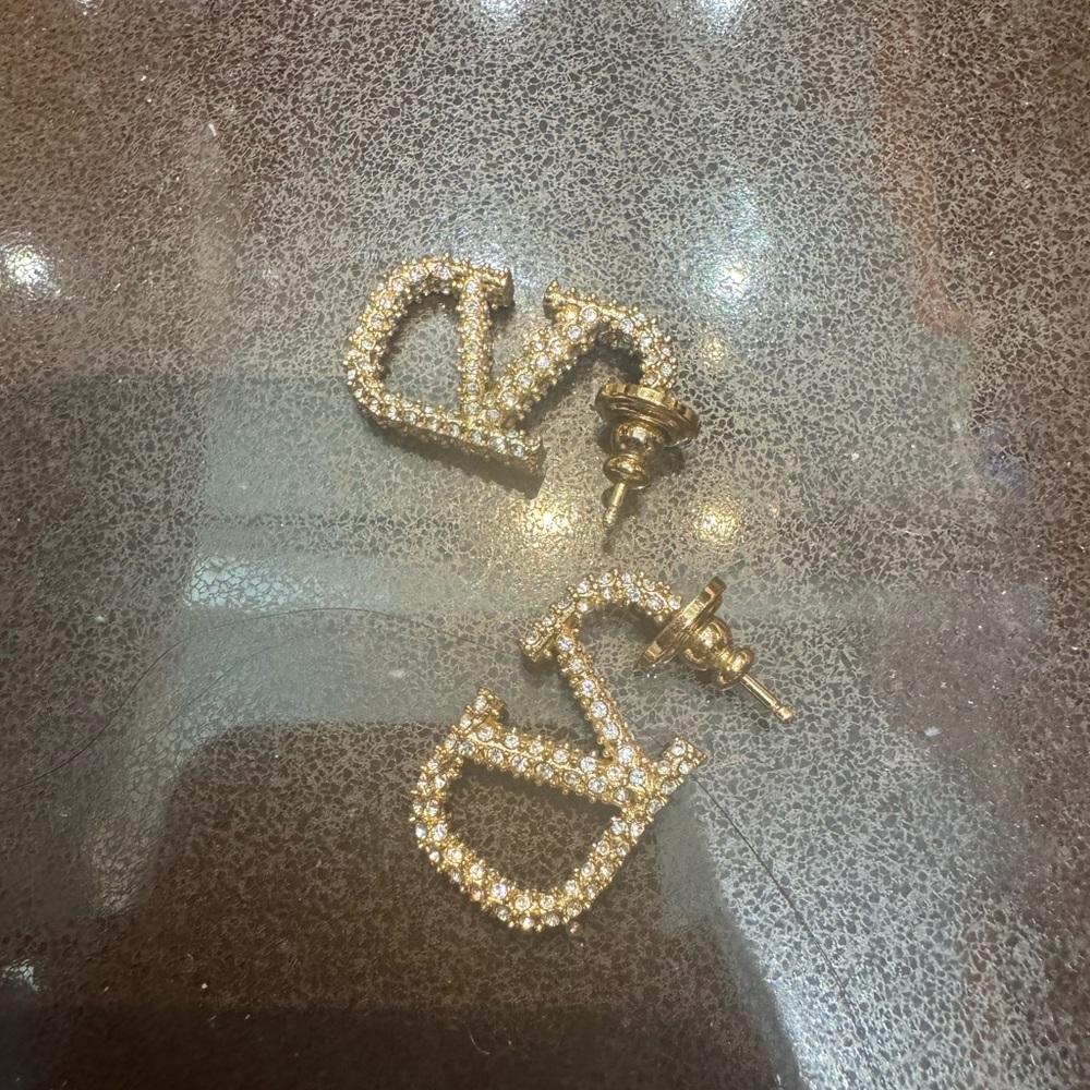 Gold Crystal Stud Earrings